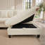 Canapé d'angle modulaire moderne en forme de U avec revêtement en chenille moelleuse et deux poufs polyvalents-2072411552