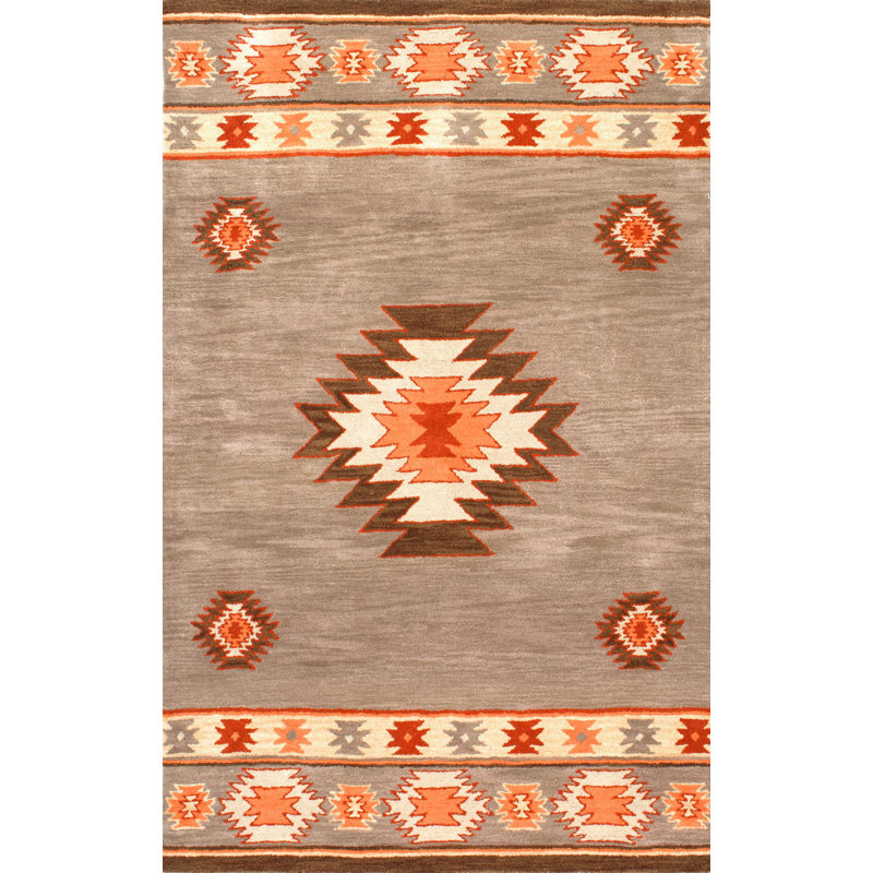Southwestern Wool Hand Woven Area Rug, Rectangle 61 x 91cm