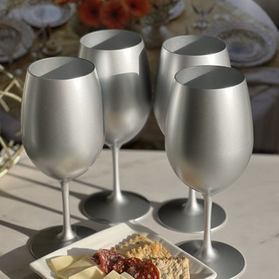 Metallic Plastic Wine Glasses