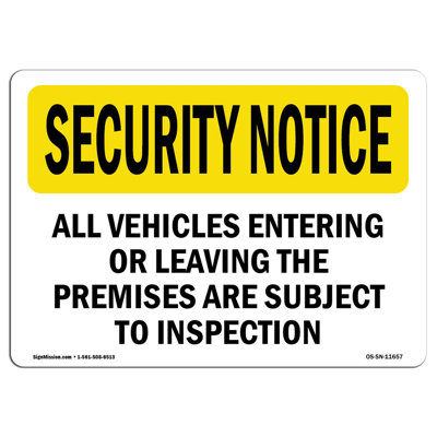 Osha Security Notice Sign