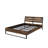 Juvanth Rustic Oak & Black Finish E.  Bed