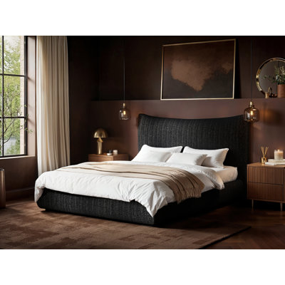 Miller Curved Headboard Double Bed Black