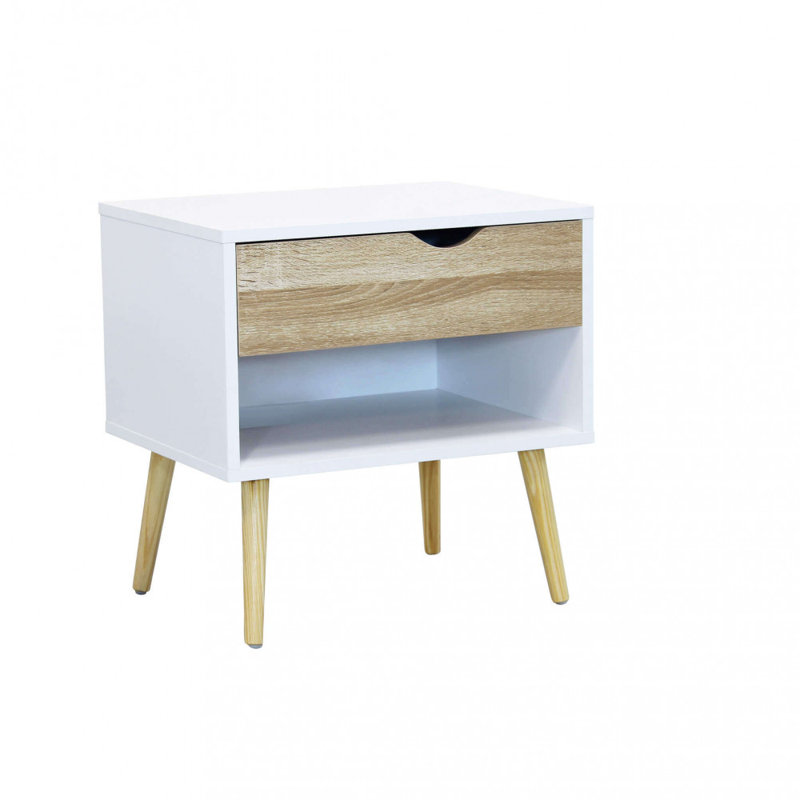 Charleston 80cm W Manufactured Wood Bedside Table
