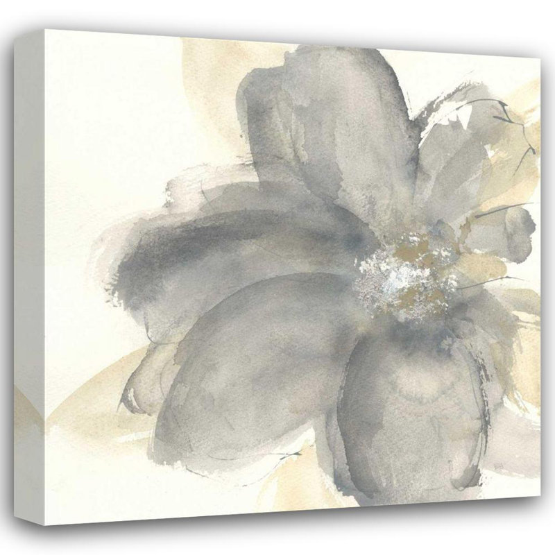 «Red Barrel Studio® Paschke, Chris», reproduction d'art sur toile tendue: Floral gris I, H 15 po x l 15 po