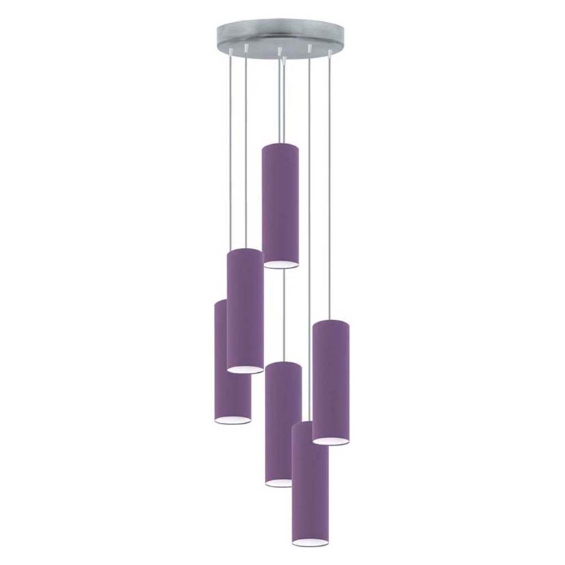 Denegal 6 - Light Cluster Pendant, Purple, Grey