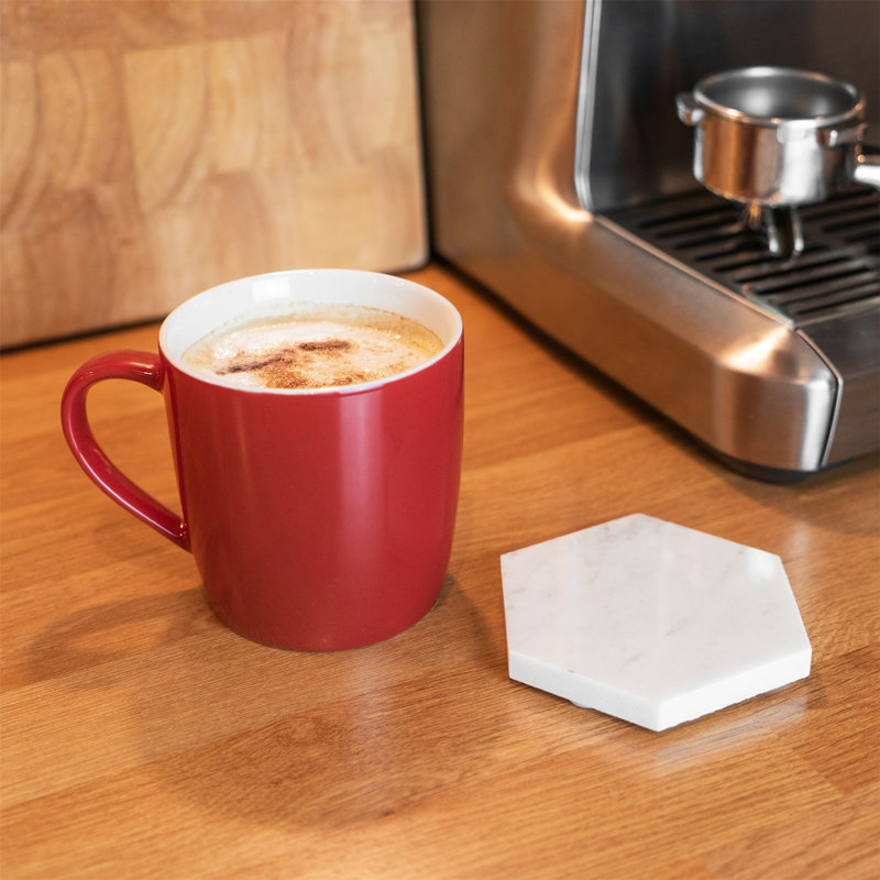 Argon Tableware - Mixed Coloured Coffee Mugs - 350ml - Pack of 6, Red
