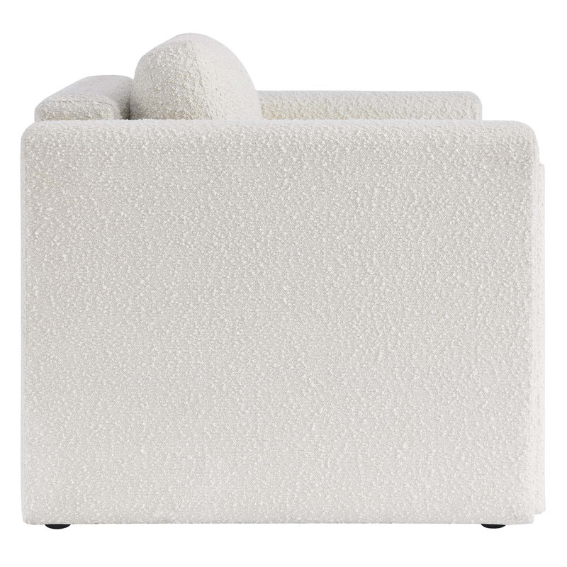 Ivory Boucle Fabric Modern Accent Chair with Manufactured Wood Frame