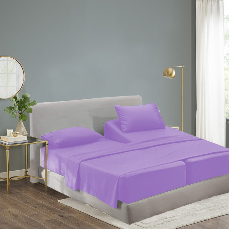 1800 Thread Count Rayon from Bamboo Sheet Set, Lavender, Split King