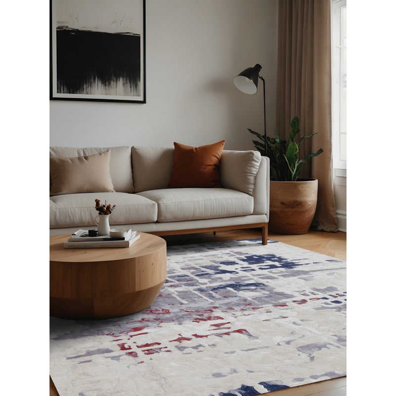 Tapis gris lavable à la machine, Carré 5 pi