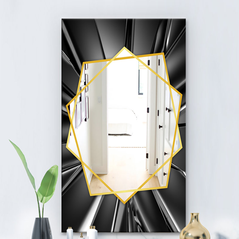 Miroir mural futuriste en cristal, H 24 po x l 32 po