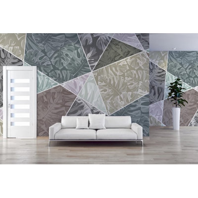 Watercolor Geometric Triangle and Trapezoid Shapes Removable Wallpaper -  GK Wall Design, GKWP000826W112H75