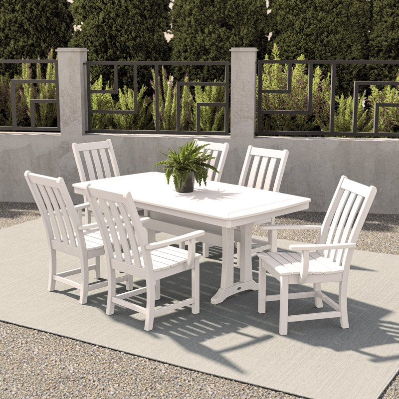 Vineyard 7-Piece Arm Chair Dining Set, White