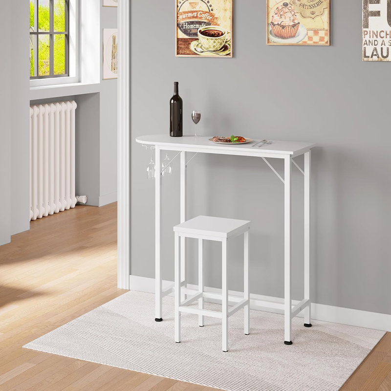 Michealla Counter Stool with Metal Frame, White