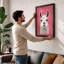 White Llama Portrait Modern - Print-602015234-602015235