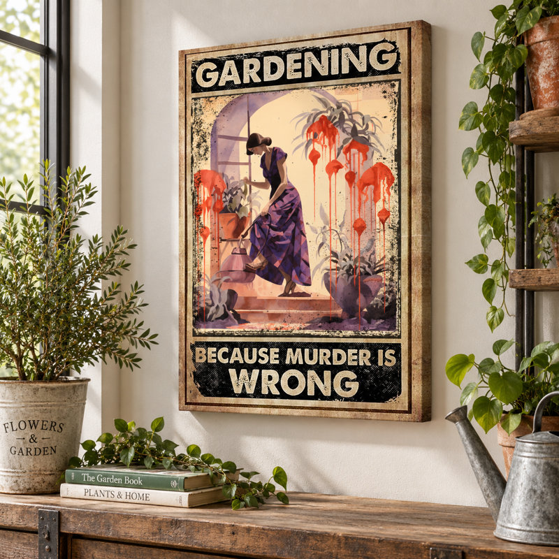 Art mural sur toile de jardinage "Plantes en pot", L 11 po x H 14 po