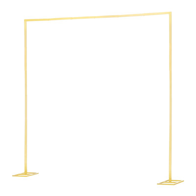 8x8 Ft Gold Square Metal Arch Backdrop Stand - Sturdy Wedding & Party Decoration Frame with Stable Base
