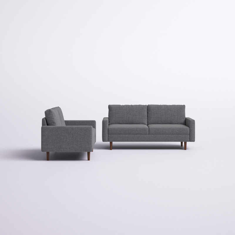 Ensemble de salon Bettylu, 100 % polyester gris clair