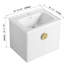 Meuble-lavabo mural 60 po. Couleur blanc brillant. Lavabo et petit rangement inclus. Bassin en céramique, fabrication en contreplaqué. 2 armoires et lavabos. Assemblage requis, montage moderne, blanc. Tablettes.-543456840