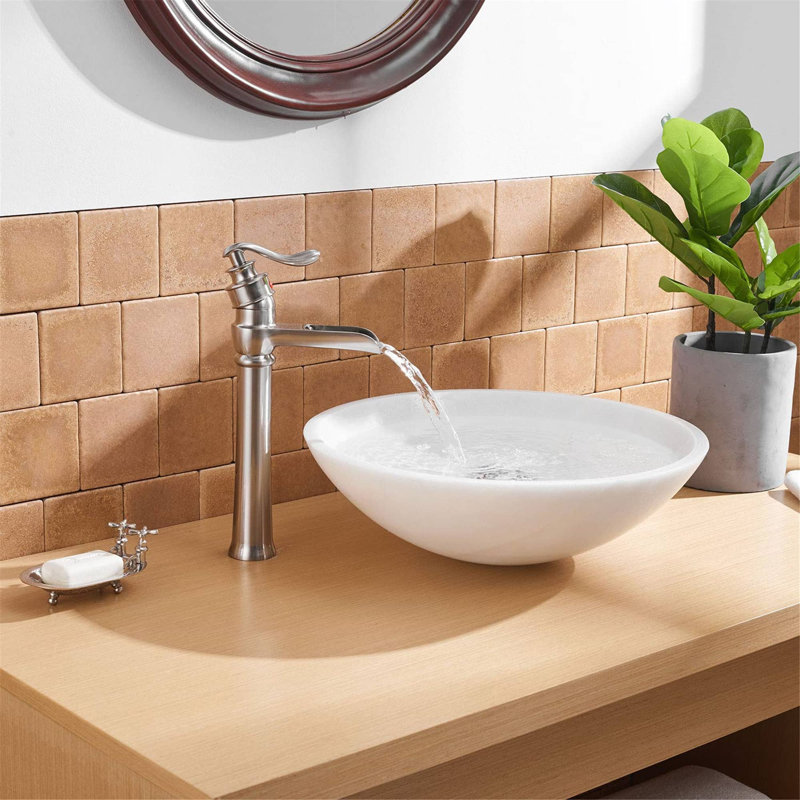 Single-handle Bathroom Faucet with Drain Assembly, Brushed Nickel