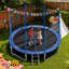 Trampoline d'extérieur, trampoline récréatif rond de 14 pi avec filet d'enclos, approuvé par l'ASTM, trampolines robustes, capacité de poids maximale de 450 lb, trampolines de jardin antirouille pour enfants et adultes