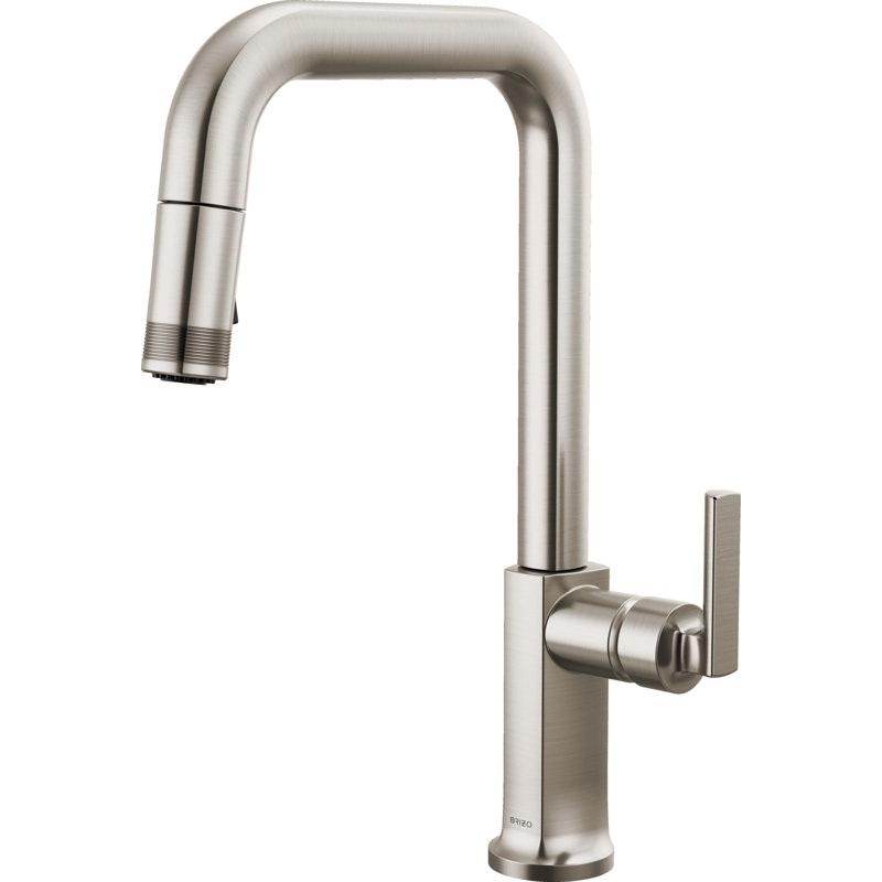 Kintsu® Pull-Down Faucet With Square Spout, Lever Handle, Lumicoat® Stainless
