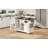 54.9" Kitchen Island with Drop Leaf, Power Outletwith 4 Door Shelves, Cross Barn Doors & Visual Glass Door-1196357235