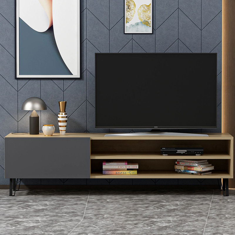 Portwood TV Stand for TVs up to 75", Oak/Anthracite
