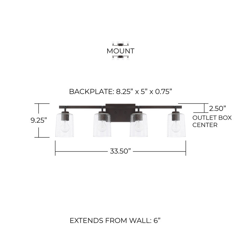 Greyson 4 - Light Dimmable Vanity Light, Bronze