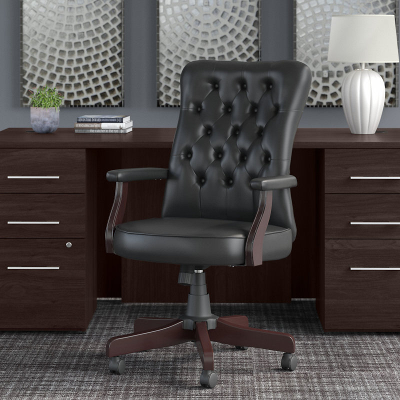 Huckins Vinyl Executive Chair, Yes, Black