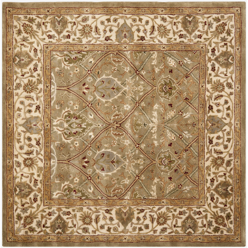 Tapis oriental néo-zélandais en laine touffeté à la main Evie, Carré 8 pi