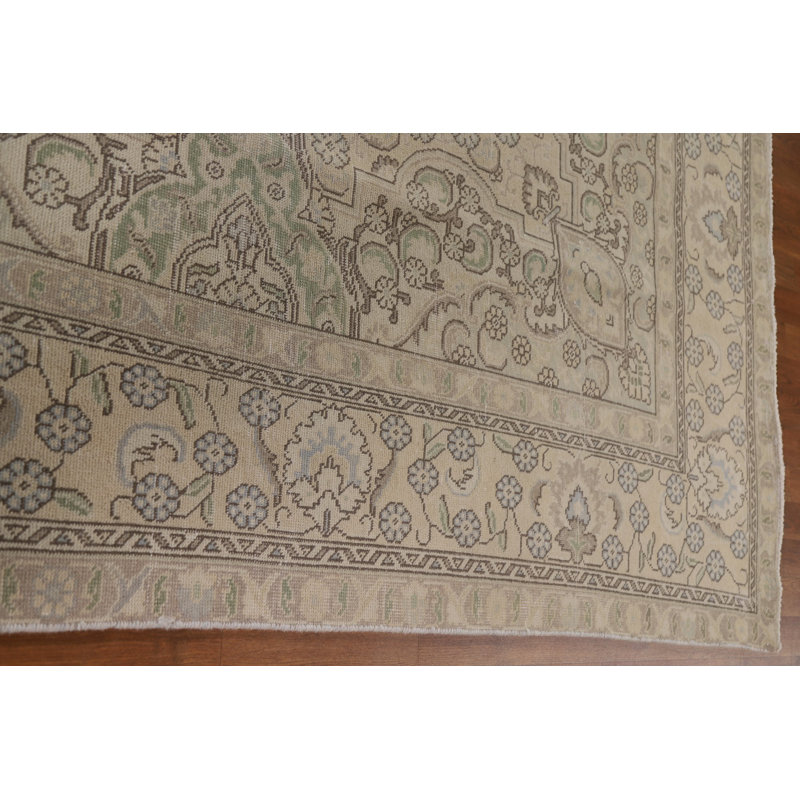 Tapis persan Tabriz patiné à la main 9 x 13