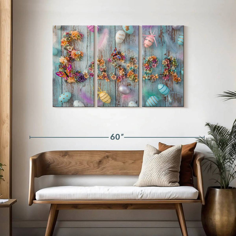 Motif floral de Pâques Lelend, H 28 po x l 45 po
