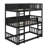 Twin-Sized Triple-Layer Rubber Wood Bunk Bed Fully Equipped With Ladders And Guardrails-1620661495