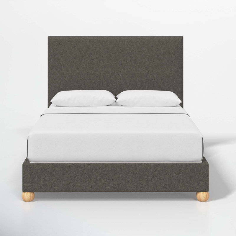 Benita Upholstered Standard Bed, Queen, Zuma Charcoal Textured Linen