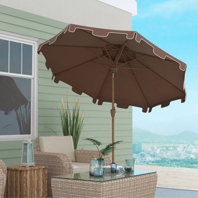 Parasol de patio extérieur de 9 pi avec bouton poussoir inclinable et manivelle Outsunny