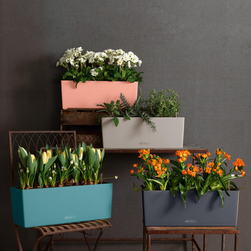 Balconera Window Box Planter, 19 cm H x 50 cm W x 19 cm D, Coral Red