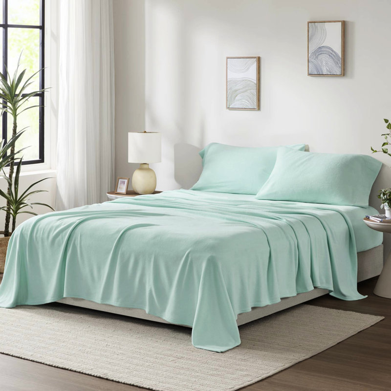 Ensemble de 3 draps simples, 100% molleton, doux au toucher, boulochage, lavable à la machine, doux au toucher, sans bourre