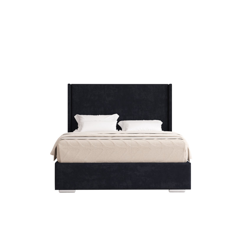 Chelby Upholstered Bed, Black, Single (3')