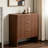 Modern 3 Drawers Dresser for Bedroom, Dressers & Chest of Drawers, Storage Cabinet Wavy Pattern Modern Bedside Cupboard Dressing Table For Bedroom Living Room Hallway Walnut-1076473483