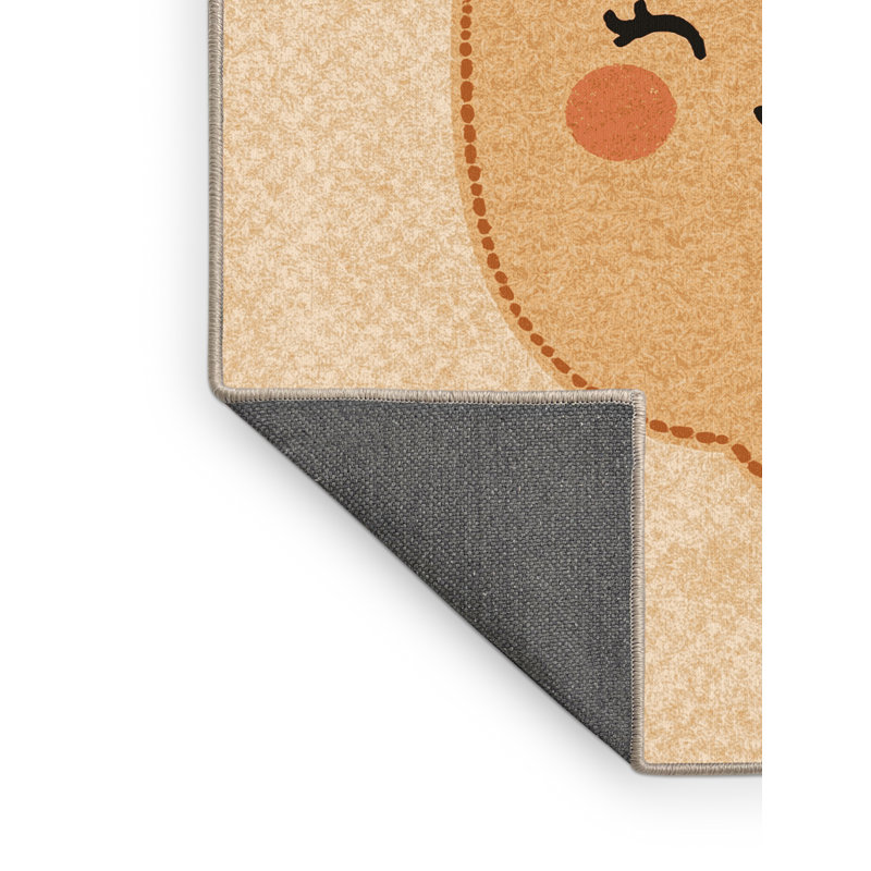 Soft Plush Feemster Thanksgiving Modern & Contemporary Abstract Area Rug in Beige – Beige Binding, 2x5