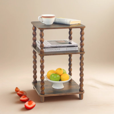 Modern Side Table With 3-Tier Storage Shelf, Small End Table And Nightstand For Living Room, Bedroom, And Office Spaces, Compact Design With Sturdy Construction