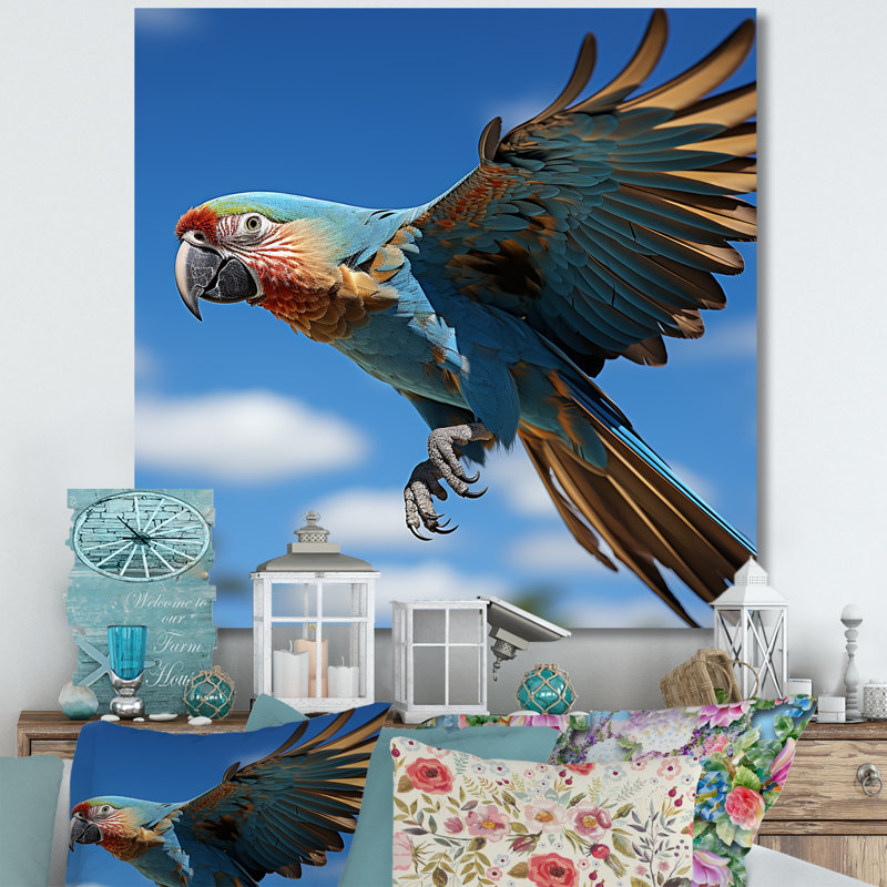 Perroquets ailes de beauté I sur toile, Toile tendue, H 24 po x l 24 po