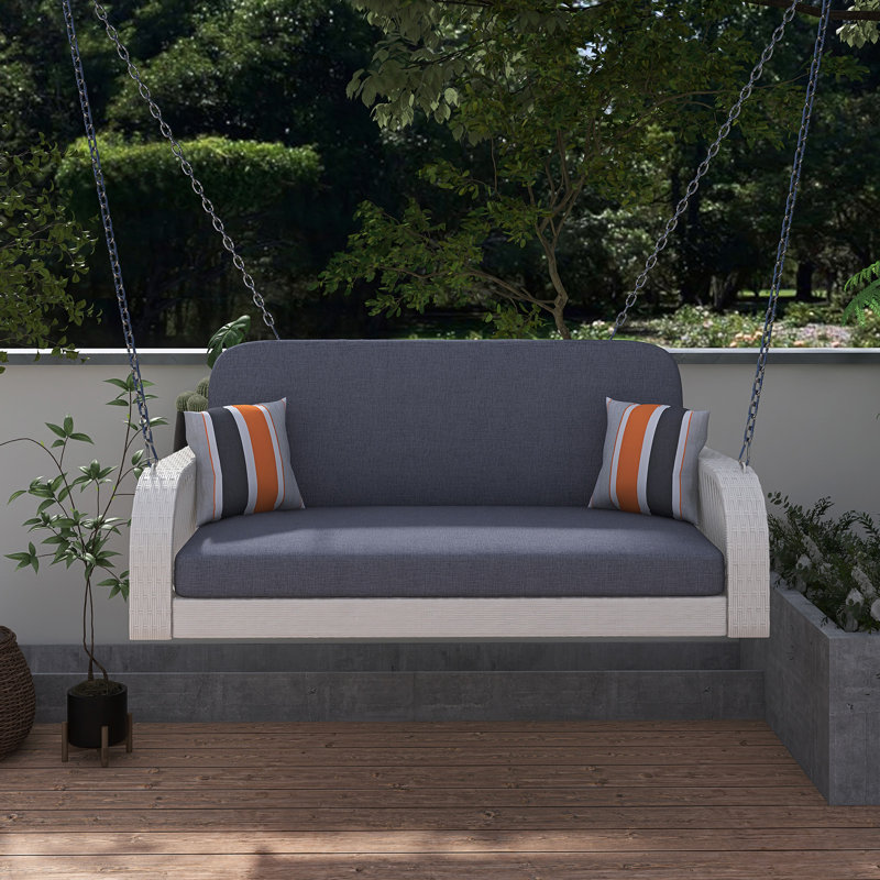 Kachiri 2 Person Porch Swing, White, Grey