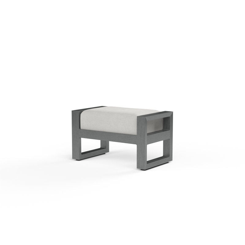 Repose-pieds d'extérieur avec coussin Georgie, Argent coulé Sunbrella®