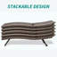 Chaise longue d'extérieur en osier 2 pièces