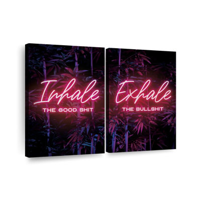 «Inhale Exhale Neon», reproduction d'art sur toile