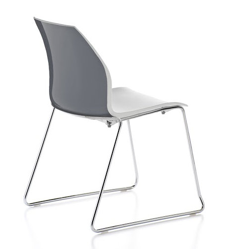 Chaise d'invité traîneau Vortex, Gris / Blanc