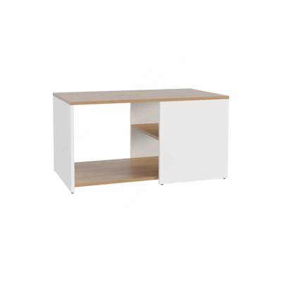 Table basse 31 "avec trois tablettes Adele - chêne naturel blanc