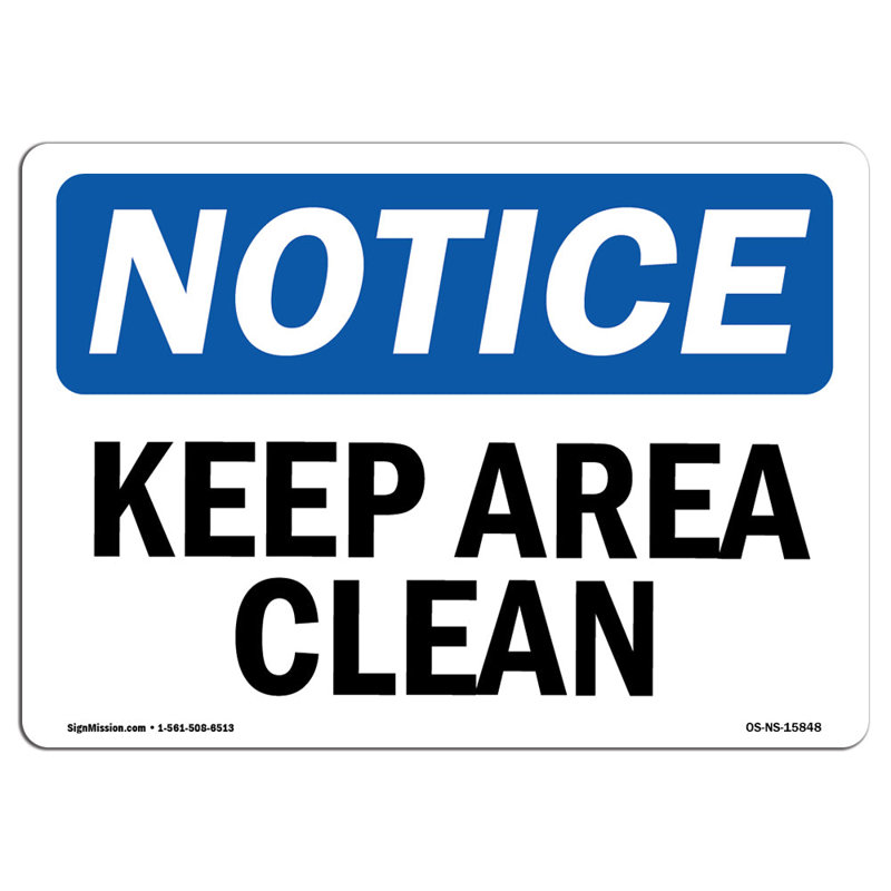 Panneau «Keep Surface Clean»
