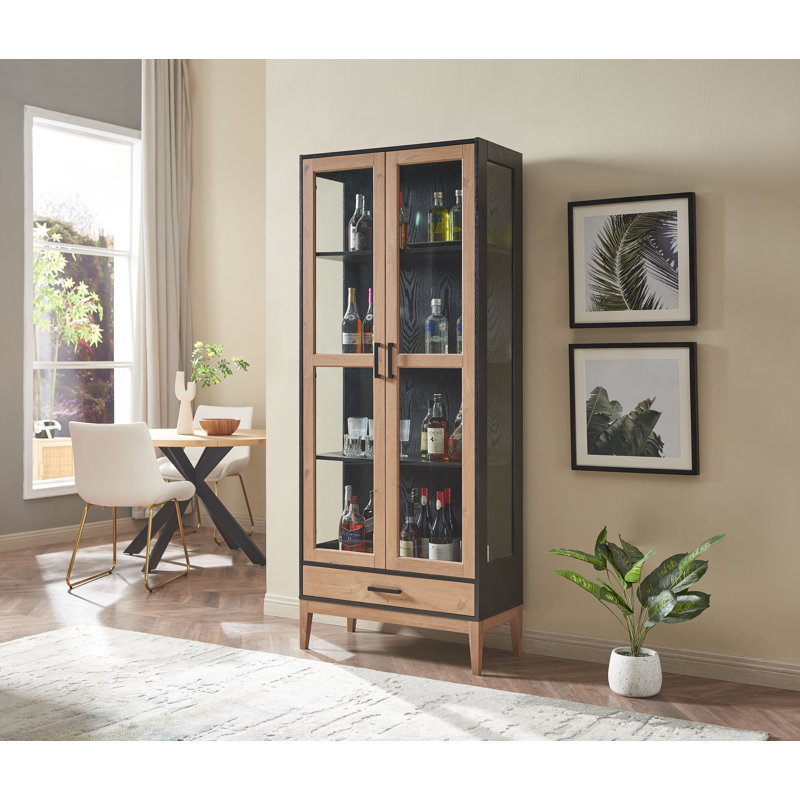 Armoire Amarillas avec portes en verre, Noir